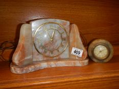 An alabaster clock