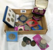 A collection of coins & tokens including forged florin,