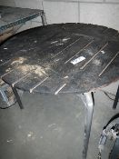 A metal garden table