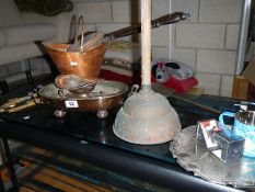 A quantity of brassware etc