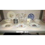 A quantity of miscellaneous including Wedgwood Peter rabbit & Bunnykins plates etc.