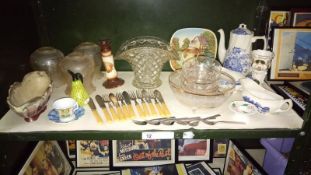 A quantity of miscellaneous china & glassware including light shades