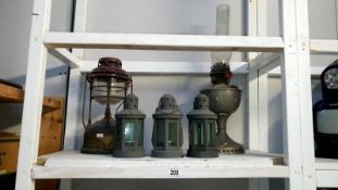 A quantity of oil lamp & lanterns etc.