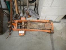 An industrial heavy duty trolley jack