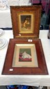 2 Victorian framed & glazed prints of children including 'So tired' by George Baxter