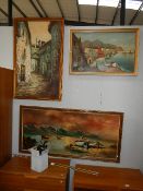 3 large old paintings