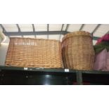 A wicker basket & linen bin