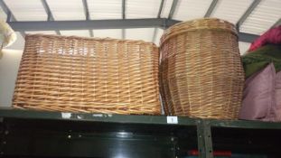 A wicker basket & linen bin