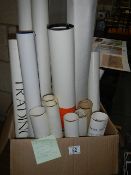 A box containing posters including pop,