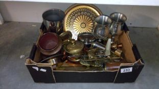 A box of silver plate & metalware