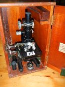 A good old microscope in case