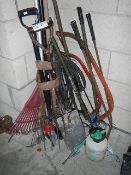 A quantity of garden tools