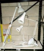 A quantity of desk lamps etc.