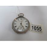 A silver packet watch marked 'The Express English Lever' J. G.