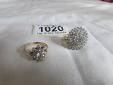 2 floral dress rings,