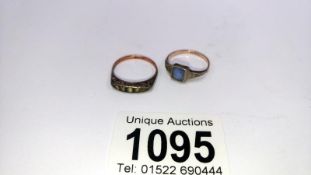 Two 9ct gold & silver rings