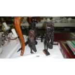 5 African carved wood figures,