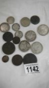 A quantity of 19th C coins including silver