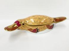 A Royal Crown Derby Duck Billed Platypus paperweight,