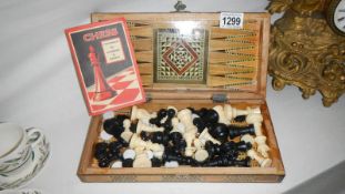 A Chess and Backgammon set in inlaid box