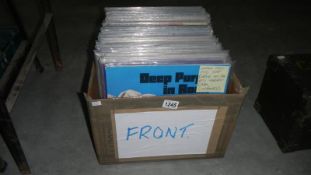 A box of approx 80 LP records including 60s, 70s, rock, pop, prog rock, Stones, Hendrix,