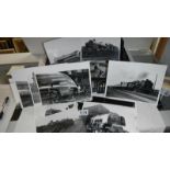 A quantity of railway black and white photographs 1950s to 1990s of steam diesel,