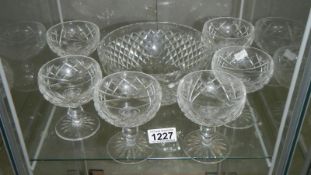 A Waterford bowl and 6 Waterford sundae dishes (1 a/f)