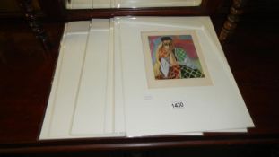 4 Henri Matisse prints c1935 and 6 Henry Moore Shelter Sketch prints c1940