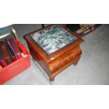 A mahogany commode converted into storage box