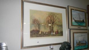 A pencil signed limited edition print 320/500 entitled September by Helen Bradley (1900-1979) with