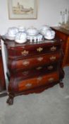 A 19th C mahogany Dutch Bombay shaped chest of drawers