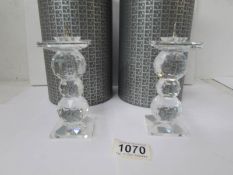 2 Swarovski crystal candleholders, 7600 NR104,