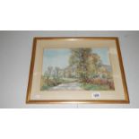 A rural scene watercolour by Irish artist Lady Kate Dobbin (1868-1948) signed K Dobbin