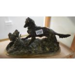 A bronze figure of a retriever gun dog A/F