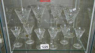 6 Waterford sherry glasses and 4 Waterford wine glasses