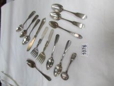 A mixed lot of cutlery including some silver