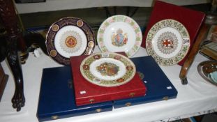 A Minton heraldic plate and 3 Spode heraldic plates