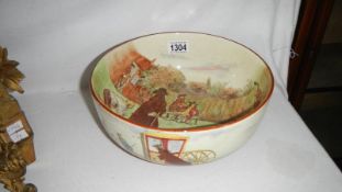 A large Royal Doulton bowl depicting Roger de Coverley playing bowls