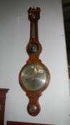 A mahogany inlaid barometer a/f