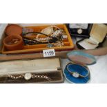 A mixed lot of costume jewellery including watches - Accurist, Oris,