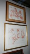 A pair of pastels of 3 nudes by Peter Collins A.R.C.A.