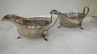 2 silver sauce boats 210g approx