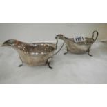 2 silver sauce boats 210g approx