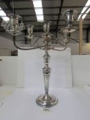 A 5 branch silver plated candelabra