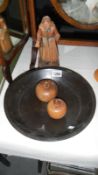 A wooden bowl,