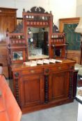 A mahogany mirror back sideboard