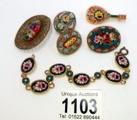 6 Italian brooches & a bracelet