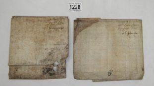 Two indentures dated 1691 and 1694