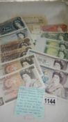 A collection of 12 bank notes including 2 William Shakespeare £20, 2 Florence Nightingale £10,