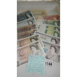 A collection of 12 bank notes including 2 William Shakespeare £20, 2 Florence Nightingale £10,